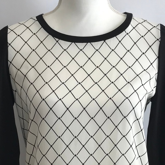 Cynthia Rowley Black/White Diamond Pattern Blouse - Picture 3 of 7